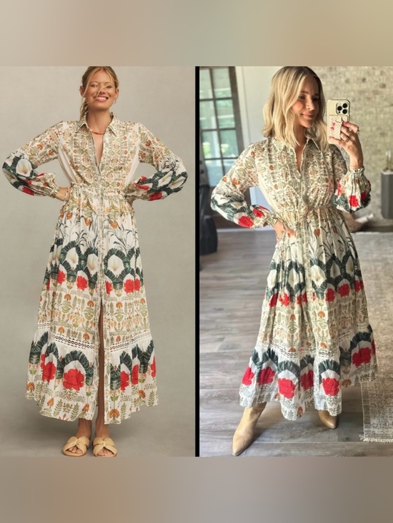 Anthropologie Dresses & Skirts - Anthropologie Hawthorn  Buttondown Midi Shirt Dress NWOT. 70%cotton 30% Silk